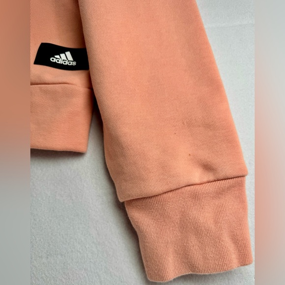 Adidas Women's Hidden Pocket Relaxed Fit Pullover Crop Hoodie Sweatshirt Sz L - Picture 5 of 10